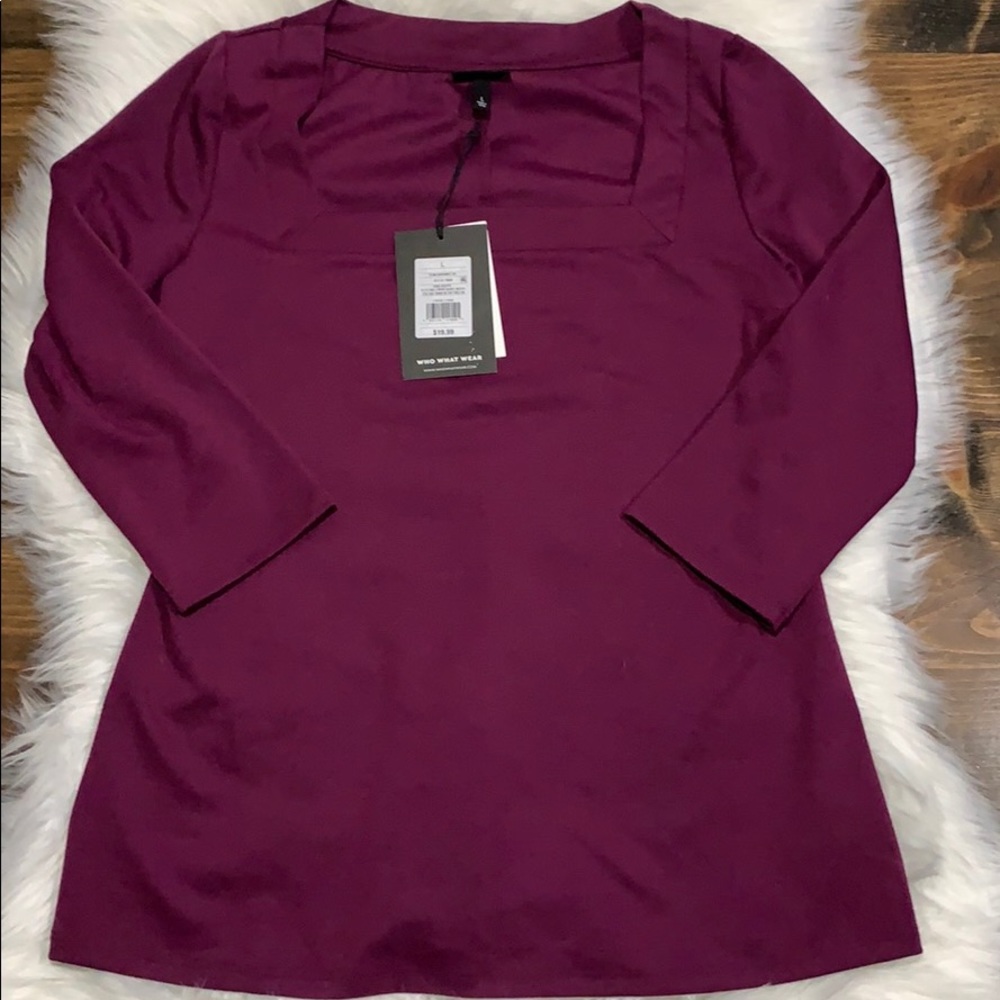 NWT Who What Wear Womens Top - Plum - Size L